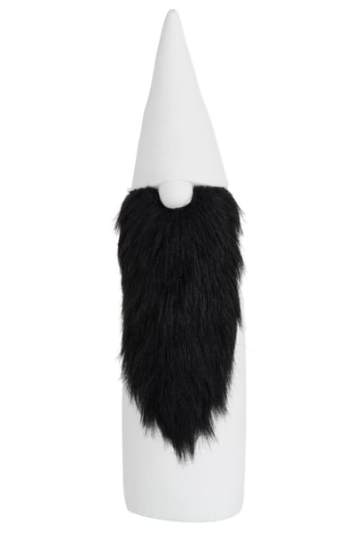 Pere noel ceramique/imitation fourrure noir/blanc large