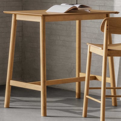 Table de bar Barlow - 120x60x105cm - placage de chêne