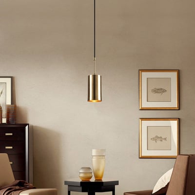 Opviq Lustre en métal | 9cm de diamètre | 124cm de hauteur | Hauteur réglable