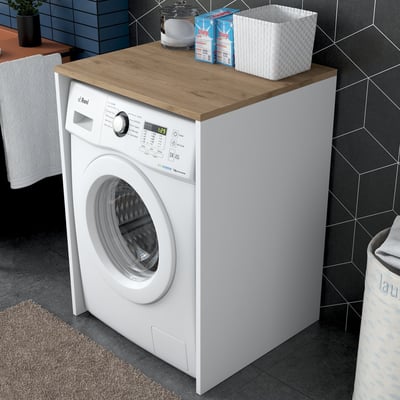 Locelso Armoire pour lave-linge | 18mm 65cm x 91cm | Noyer Blanc Locelso Armoire pour lave-linge | 18mm 65cm x 91cm | Noyer Blanc