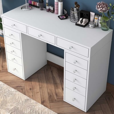 BJ106 Coiffeuse | 100 % MÉLAMINE | Blanc