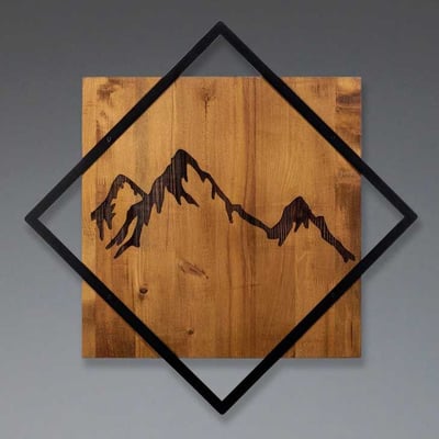 Skyler Accessoire mural décoratif en bois | Bois et métal | 54 x 54 cm