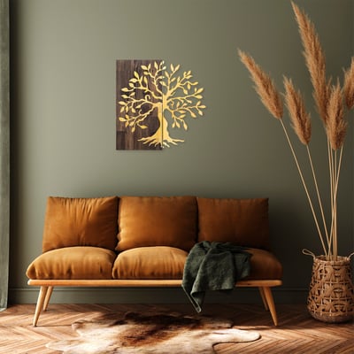 Skyler Accessoire mural décoratif en bois | Bois et métal | 58 x 58 cm