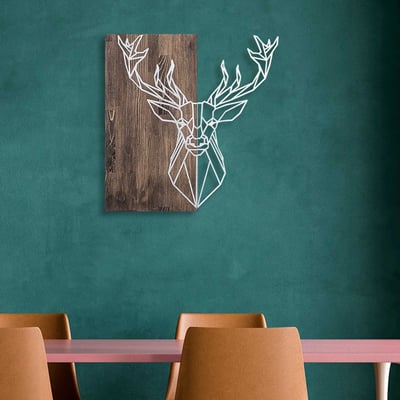 Skyler Accessoire mural décoratif en bois | Bois et métal | 56 x 58 cm