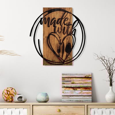 Skyler Accessoire mural décoratif en bois | Bois et métal | 55 x 57 cm