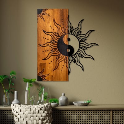 Skyler Accessoire mural décoratif en bois | Bois et métal | 50 x 58 cm