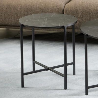 Table d'appoint - Ø40x45 cm - marbre noir