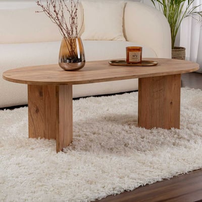 Sable Table basse | 100 % MÉLAMINE | Pin Atlantique