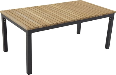 Table basse Brasilia Venture Design - Aluminium et teck - 110x60cm - Noir