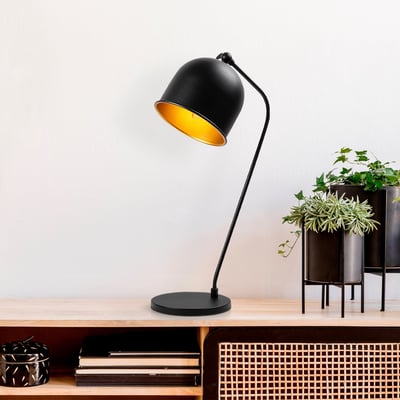Lampe à poser Fulgor | Corps en métal | Noir or