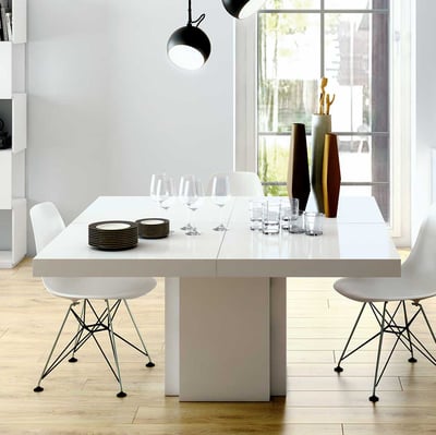 Table à manger Mundus 150 x 150 cm - blanc brillant Table à manger Mundus 150 x 150 cm - blanc brillant