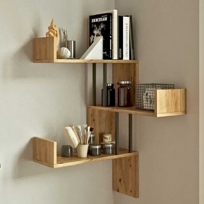 Etagère murale moderne multifonctionnelle avec rangement | 100% mélaminé | 18mm d'épaisseur | 60x109.4x60cm | Pin Atlantique Etagère murale moderne multifonctionnelle avec rangement | 100% mélaminé | 18mm d'épaisseur | 60x109.4x60cm | Pin Atlantique