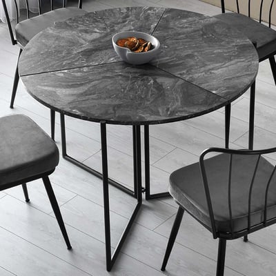 Yaprak Table à manger | 100 % MÉLAMINE | Anthracite