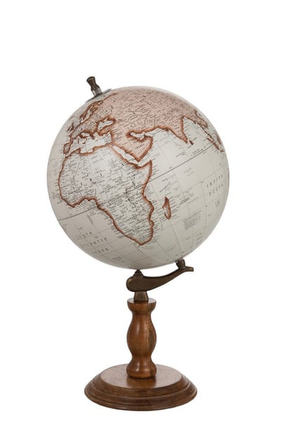 Globe sur pied bois blanc/naturel large