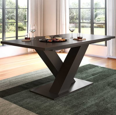Table à manger extensible Motion Emob - MDF gris - 150-190x76x90 cm