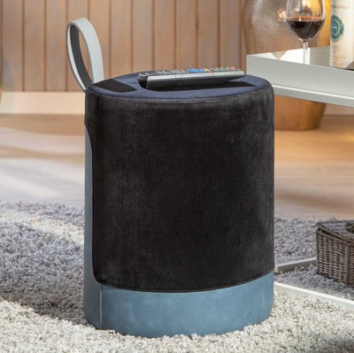 Pouf Osane velours - noir Pouf Osane velours - noir
