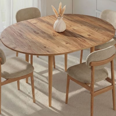 Table à Manger Extensible Viona - 100% MELAMINE - Pin Atlantique - 75 x 100 x 131 cm
