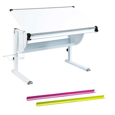 Bureau Matthijs avec plateau inclinable - blanc Bureau Matthijs avec plateau inclinable - blanc