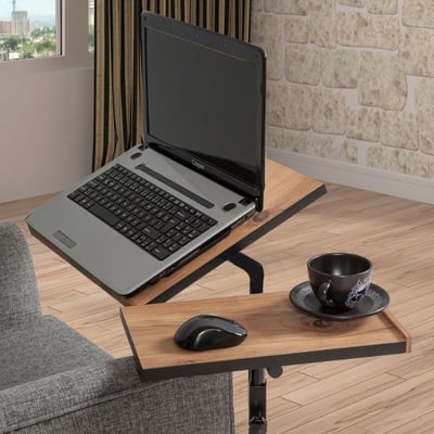Glen Bureau debout pour ordinateur portable | 100 % mélaminé | Pin atlantique, noir
