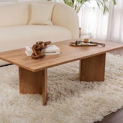 Table Basse Sabin - 100% MELAMINE - Pin Atlantique - 40 x 60 x 119 cm