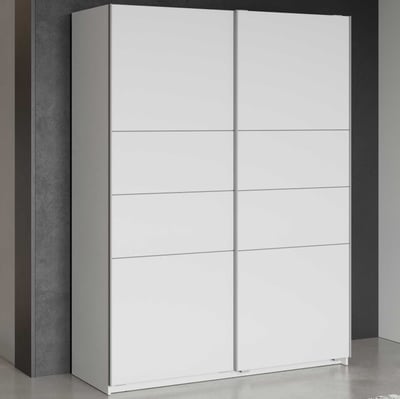 Armoire Faust - 148x60x203cm - 2 portes - blanc
