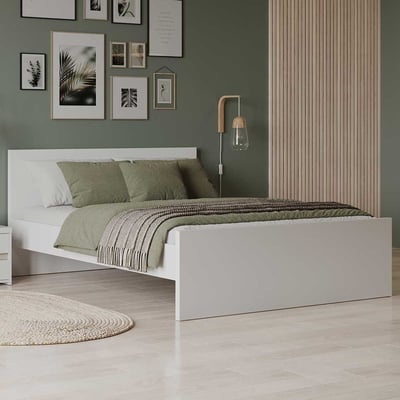 Lit double Clyde - 160x200cm - blanc Lit double Clyde - 160x200cm - blanc