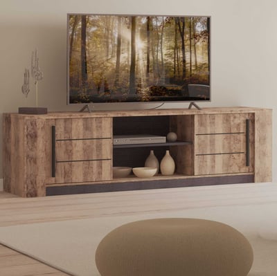 Meuble TV Monaco | 184,5 x 42,3 x 52,2 cm | Marron