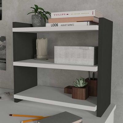 Etagère d'appoint Arun - 44x17x40cm - blanc/anthracite