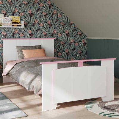 Lit enfant Biotiful 90x190 cm - rose/blanc Lit enfant Biotiful 90x190 cm - rose/blanc