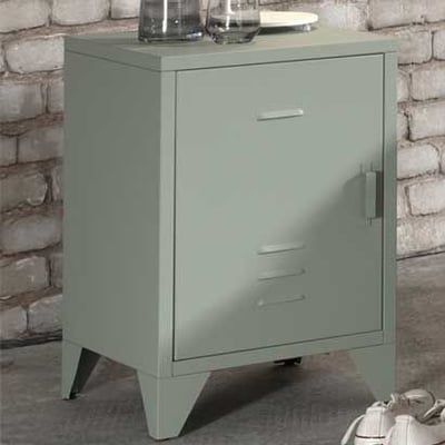 Table de chevet Bronxx Locker en métal  40x60 - vert olive mat