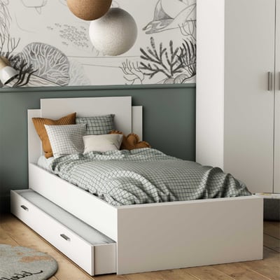 Lit Maura 90 x 190 cm/200 cm-blanc mat Lit Maura 90 x 190 cm/200 cm-blanc mat