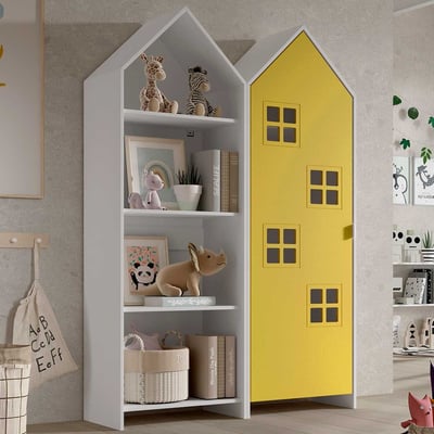 Armoire 2 pièces Casami Bruges - 115x37x172 cm - Blanc/jaune