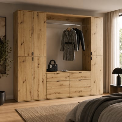 Armoire Projekt X Emob - Artisan Oak - 212x193x34 cm - Naturel