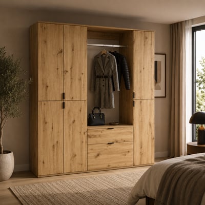 Armoire Projekt X Emob - Artisan Oak - 152x193x34 cm - Moderne