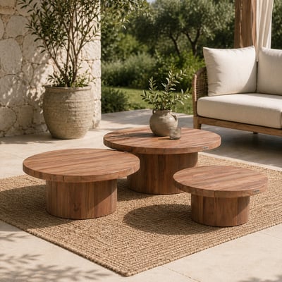Ensemble de tables basses Noah Gescova en teck brun - 3 tailles