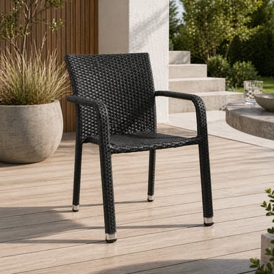 Chaise de jardin Batilda Gescova - Résine tressée anthracite