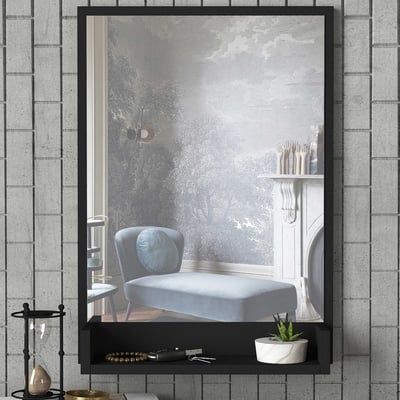 Miroir Costa - 60x47x173cm - avec tablette - noir