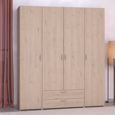 Armoire Salvador 4 portes & 2 tiroirs - chêne jackson