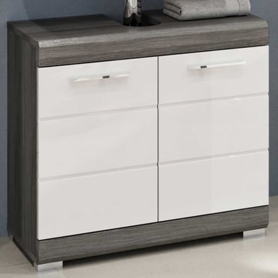 Meuble de salle de bain Scout Xonox - Smoke Silver et Blanc - 60x56x34 cm