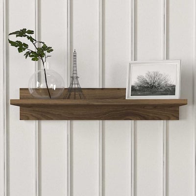 Tablette murale Delit - 60x22x12cm - décor noyer