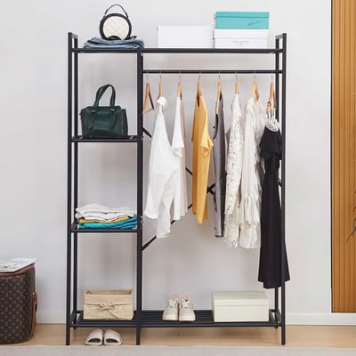 Armoire ouverte Marek - 120x40x171cm - métal noir Armoire ouverte Marek - 120x40x171cm - métal noir
