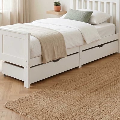 Lot de 2 tiroirs de rangment - 95x51x20cm - bois de pin massif - blanc