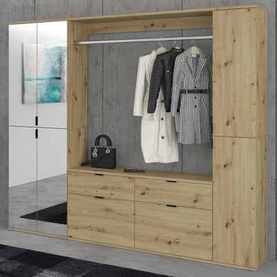 Armoire Projekt X Emob - Artisan Oak - 212x193x34cm - Miroirs