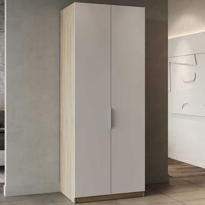 Penderie Spectre 80cm - blanc mat/chêne