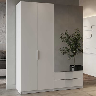 Armoire Spectre 157cm avec miroir - blanc mat
