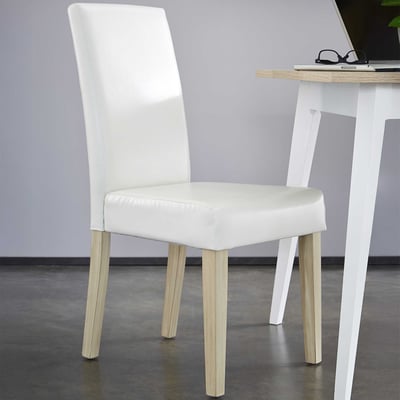 Chaise de salle à manger Gust-blanc brillant 