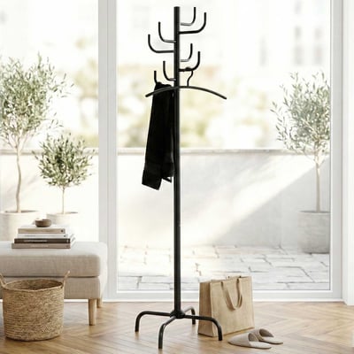 Porte-manteau sur pied | Ø48 x 180 cm | Noir