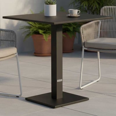 Table de jardin pliant Fremantle - 70x70x76cm - aluminium noir