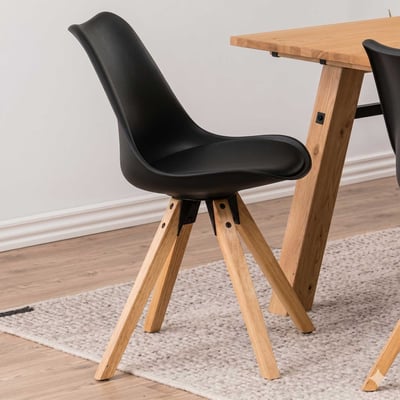 Chaise de salle à manger Dima - aspect cuir - noir/marron