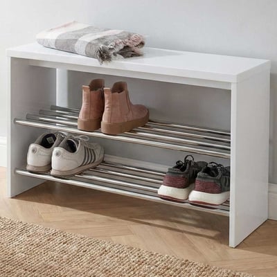 Support à chaussures | Capacité de 85 kg | Blanc brillant